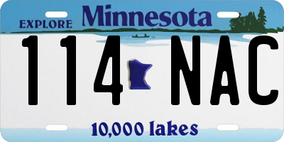 MN license plate 114NAC
