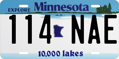 MN license plate 114NAE
