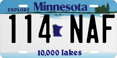 MN license plate 114NAF