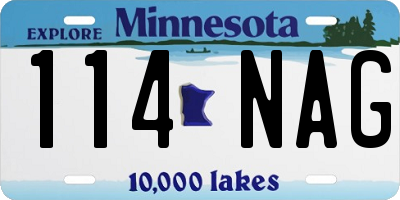 MN license plate 114NAG