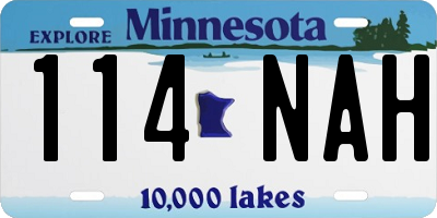 MN license plate 114NAH