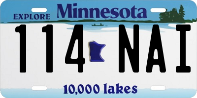 MN license plate 114NAI
