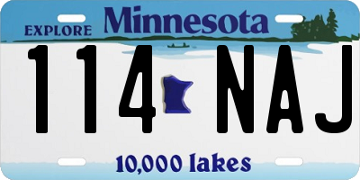 MN license plate 114NAJ