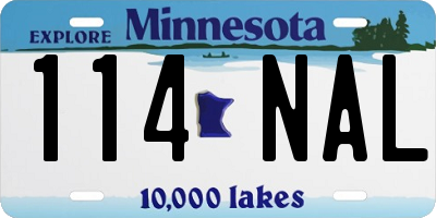 MN license plate 114NAL