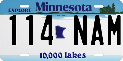 MN license plate 114NAM