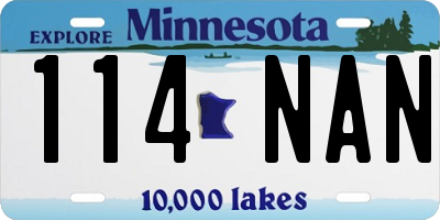 MN license plate 114NAN