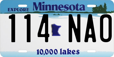 MN license plate 114NAO