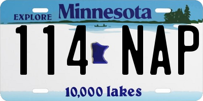 MN license plate 114NAP