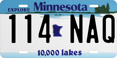 MN license plate 114NAQ