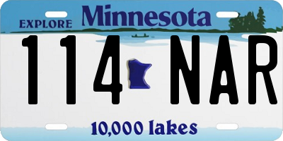 MN license plate 114NAR