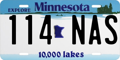 MN license plate 114NAS