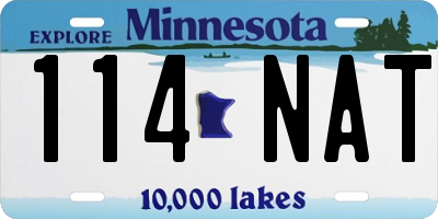 MN license plate 114NAT