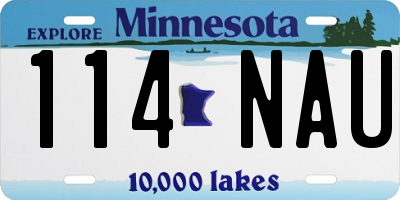 MN license plate 114NAU
