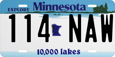 MN license plate 114NAW
