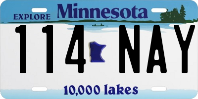 MN license plate 114NAY