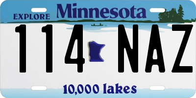 MN license plate 114NAZ
