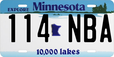 MN license plate 114NBA