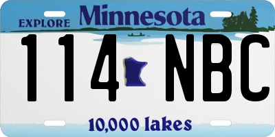 MN license plate 114NBC