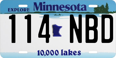 MN license plate 114NBD