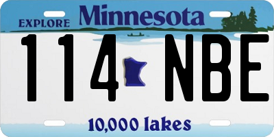 MN license plate 114NBE