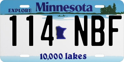 MN license plate 114NBF