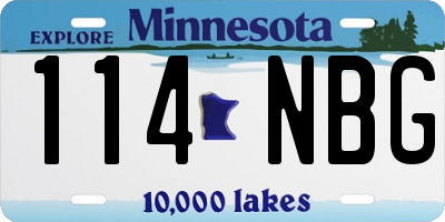 MN license plate 114NBG