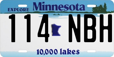 MN license plate 114NBH