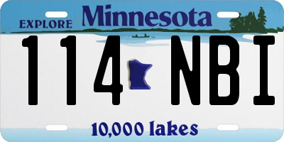 MN license plate 114NBI