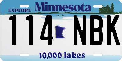 MN license plate 114NBK