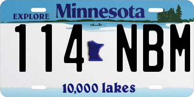 MN license plate 114NBM