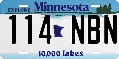 MN license plate 114NBN