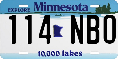 MN license plate 114NBO