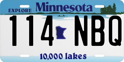MN license plate 114NBQ