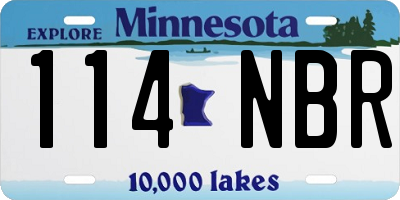 MN license plate 114NBR