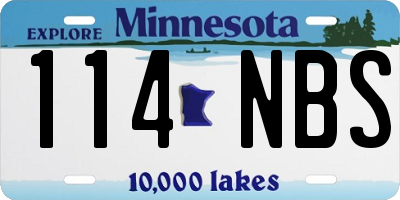 MN license plate 114NBS