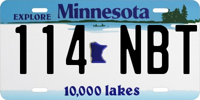 MN license plate 114NBT