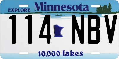 MN license plate 114NBV