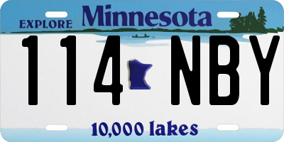 MN license plate 114NBY