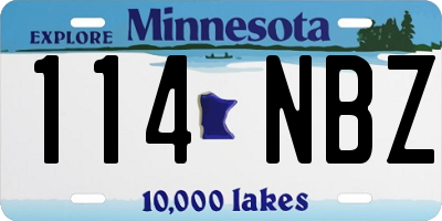 MN license plate 114NBZ