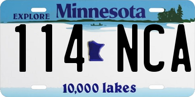 MN license plate 114NCA