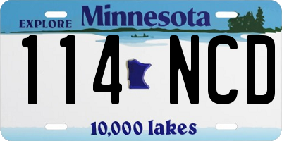 MN license plate 114NCD