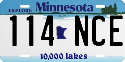 MN license plate 114NCE