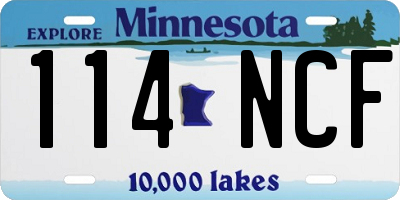 MN license plate 114NCF