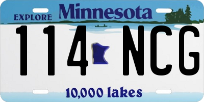 MN license plate 114NCG