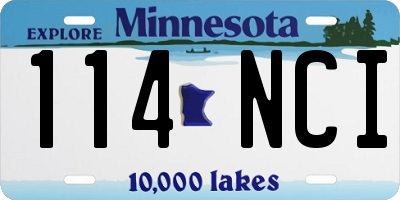 MN license plate 114NCI
