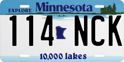 MN license plate 114NCK