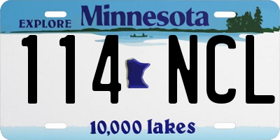 MN license plate 114NCL