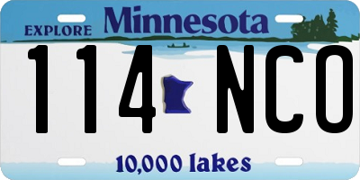 MN license plate 114NCO