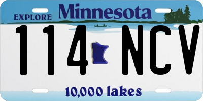 MN license plate 114NCV