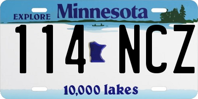 MN license plate 114NCZ